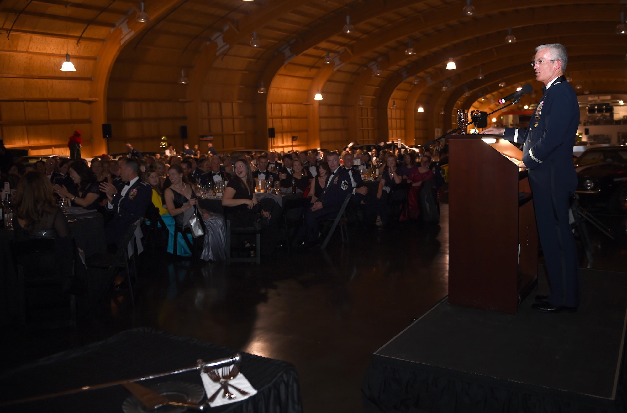 Gen. Paul Selva, Vice Chairman of the Joint Chiefs of Staff, speaks at the Lemay America’s Car Museum in Tacoma, Wash., Sept. 23, 2016. Selva served as the guest speaker for the McChord Air Force Ball and recognized several McChord Airmen for their ‘extraordinary’ contributions to the mission here. U.S. Air Force photo/Staff Sgt. Naomi Shipley)