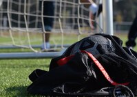 A soccer ball lays next to a goal at Kaiserslautern High School on Vogelweh Military Complex, Germany, Sept. 22, 2016. The high school hosted an adaptive sports soccer game put on by the Kaiserslautern Military Community 1st Four for kids with disabilities. (U.S. Air Force photo by Senior Airman Jimmie D. Pike)