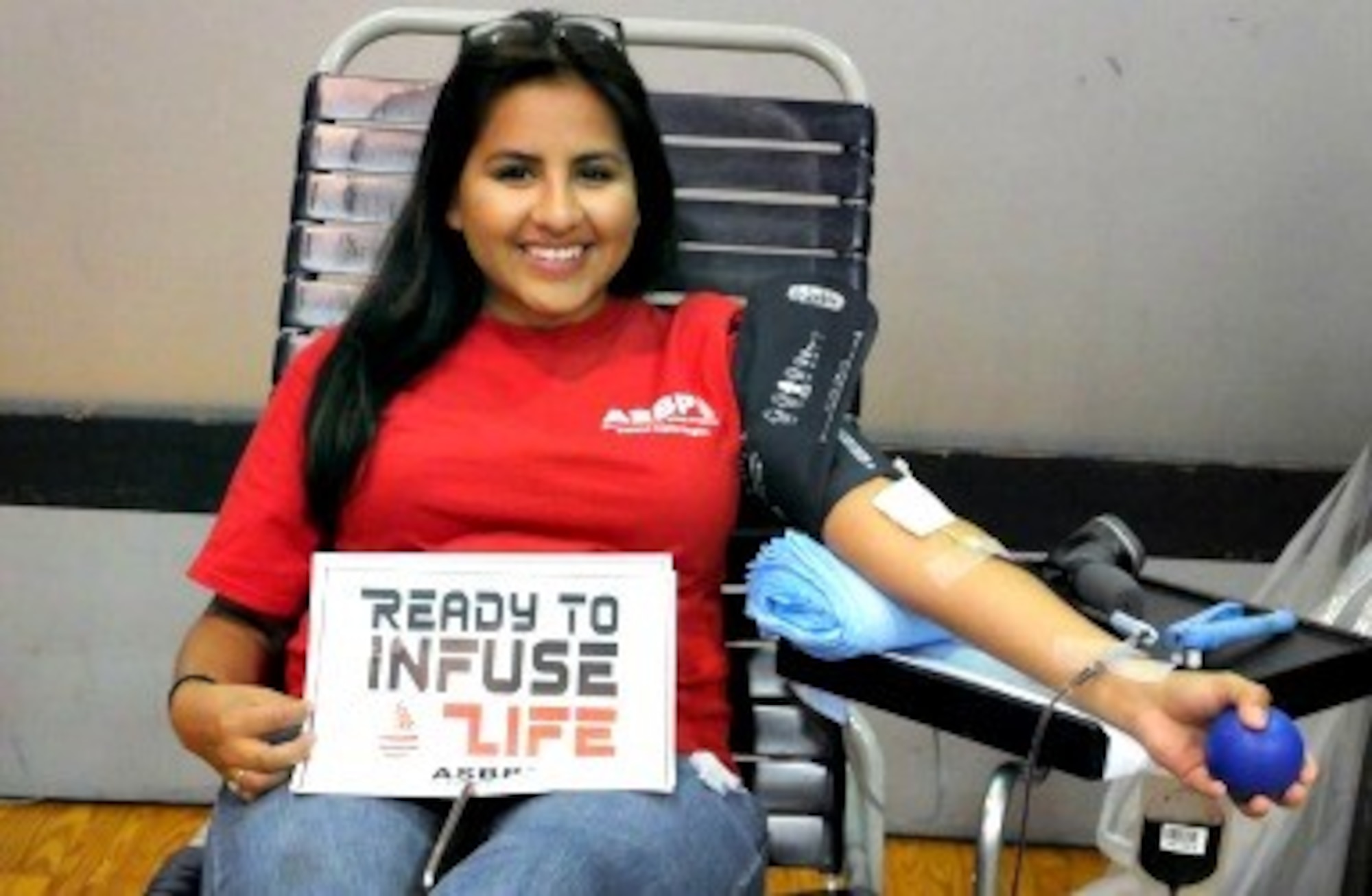 Senior Airman Sabrina Silva is an enthusiastic supporter of the Armed Services Blood Program. She not only donates blood, but she also coordinates blood drives at Joint Base Andrews, Md. (Photo by Donna Onwona, ASBP Blood Donor Recruiter, National Capital Region)