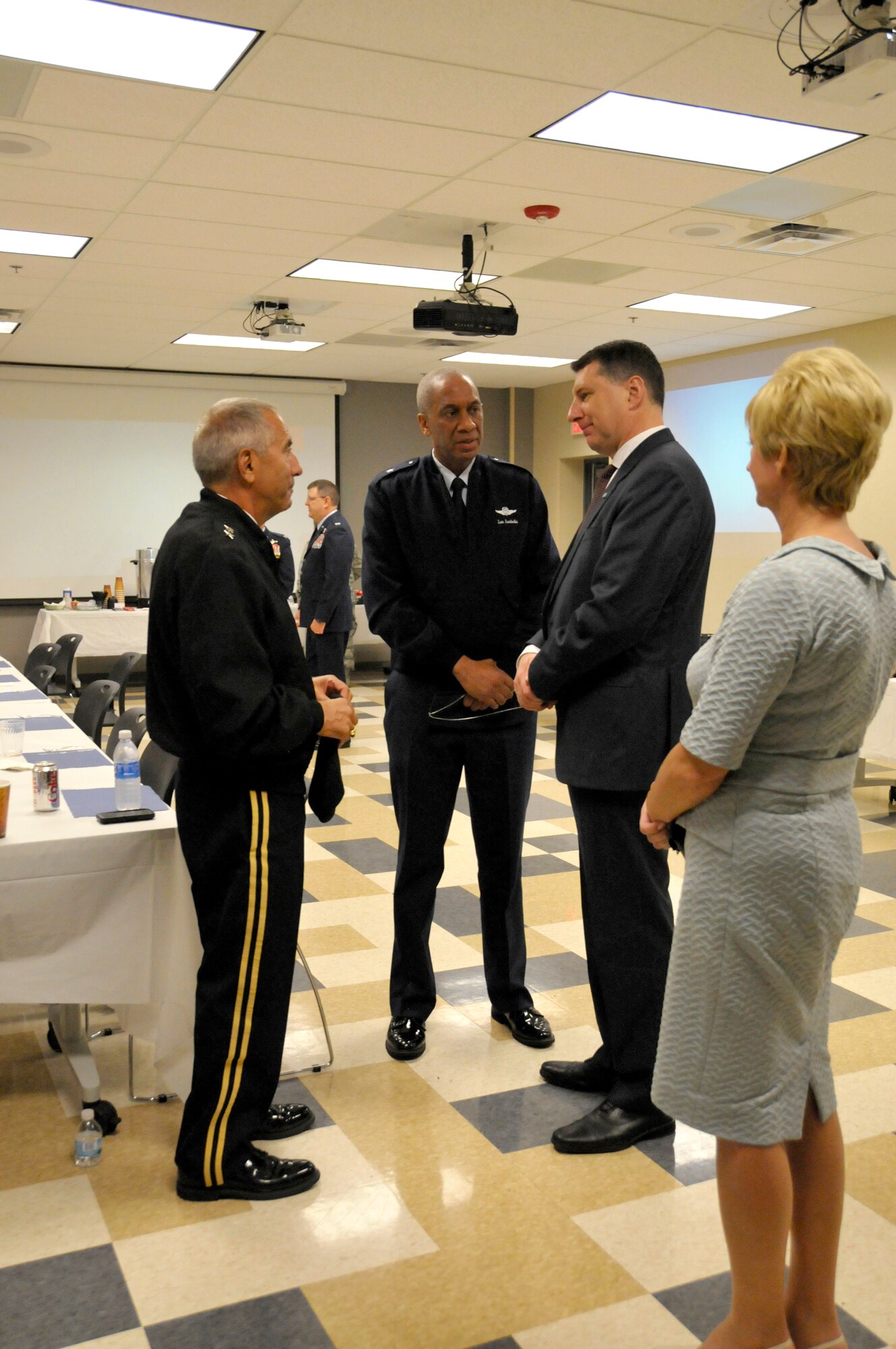 The 110th Attack Wing, Battle Creek Air National Guard Base, Mich. proudly host the President of the Republic of Latvia, Raimonds Vejonis, for a special tour of Wing facilities, Friday, September 23, 2016. Joined by his wife, Iveta, the President’s two-hour visit included a briefing at the 217th Air Operations Group which highlighted the 110th Attack Wing’s mission capabilities: Command and Control, Cyber Operations, Agile Combat Support, and the MQ-9 Reaper program. President Vejonis’s visit to the 110th Attack Wing celebrated the highly-successful State Partnership between Latvia and the Michigan Air National Guard. The U.S. Department of Defense established the State Partnership Program in 1993 to promote stability, enhance military capability, improve interoperability and enhance the principles of responsible governance among struggling Baltic Nations and assigned program management to the National Guard Bureau.(Air National Guard Photo by Master Sgt. Sonia Pawloski/released)