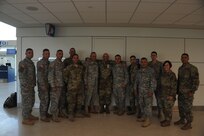 U.S. Army Reserve Soldiers from the 246th Quartermaster Company (QM Co.) (Mortuary Affairs) headed to Fort Hood, Texas for their pre-mobilization training on September 28, from the Luis Muñoz Marin Airport in San Juan, Puerto Rico.