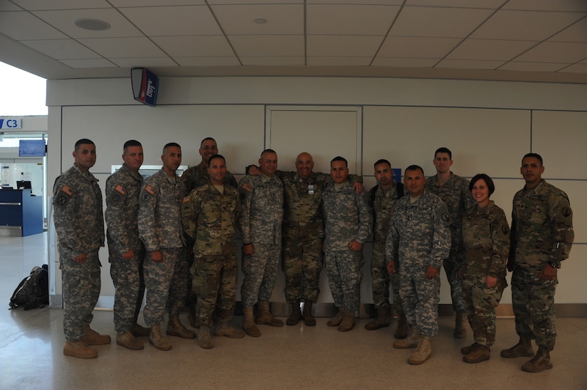 U.S. Army Reserve Soldiers from the 246th Quartermaster Company (QM Co.) (Mortuary Affairs) headed to Fort Hood, Texas for their pre-mobilization training on September 28, from the Luis Muñoz Marin Airport in San Juan, Puerto Rico.