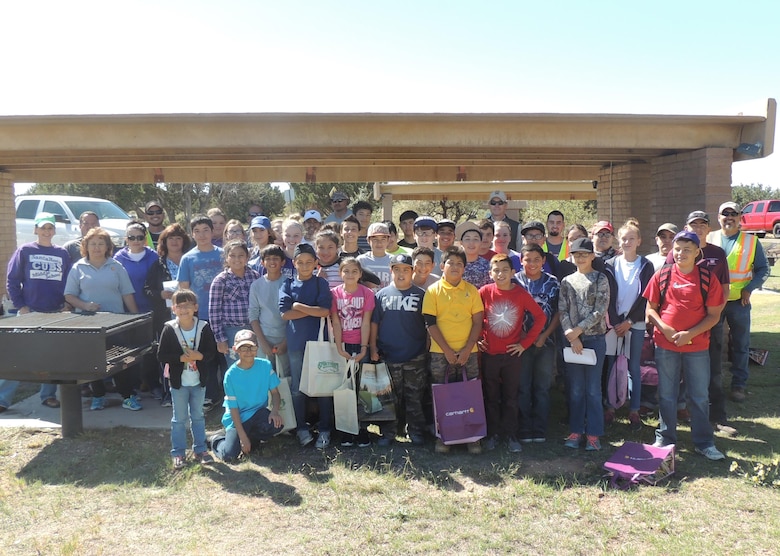 SANTA ROSA LAKE, N.M., -- Along with 16 adult volunteers, 34 Santa Rosa Middle School students participated in the National Public Lands Day event at the lake, Sept. 24, 2016.

