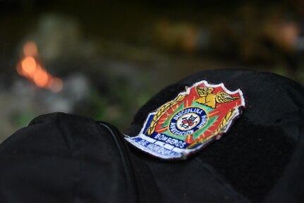 A backpack belonging to a Honduran PUMCIR (Personal Utilizado en Misiones Contra Incendio y Rescate – Personnel Used in Fire and Rescue) volunteer, bearing the Honduran Fire Department “Bomberos” patch, sits outside a cave in Comayagua National Park near El Volcan, Honduras, Sept. 24, 2016. Herberth Gaekel, 612th Air Base Squadron Fire Department liaison at Soto Cano Air Base and PUMCIR founder and instructor said the training he provides significantly augments what training the volunteers, who are also often full or part-time Bomberos, already receive, and in many cases would not receive if not for his program. (U.S. Air Force photo by Capt. David Liapis)