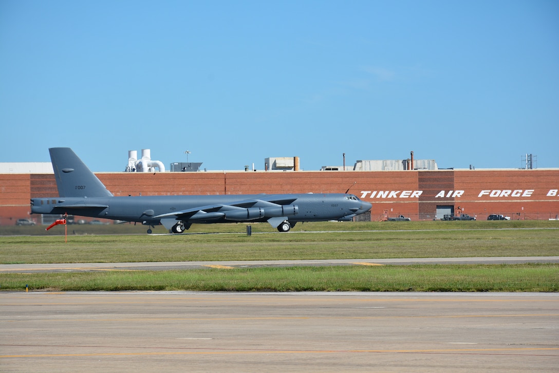 B52H, 61007, 'Ghost Rider' departs Tinker AFB, Okla.