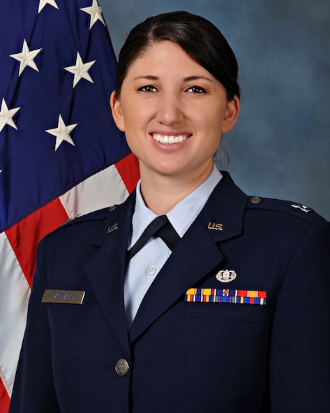 Capt. Catherine Santiago, Air Force Legal Operations Special Victims’ Counsel attorney, poses for an official photo Sept. 26, 2016, at Malmstrom Air Force Base, Mont. Santiago is Malmstrom’s first SVC attorney and works with victims of sexual assault. (U.S. Air Force photo/Senior Airman Jaeda Tookes)

