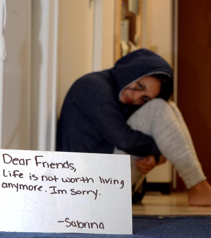 September is National Suicide Prevention Month which aims to bring awareness to suicide and the serious effects it has on family members and friends. While the signs of suicide may not be obvious, it is important to remember that although someone may seem happy on the outside, in private, they may be lonely, sad and depressed. If you or someone you know is having thoughts of suicide, seek help immediately from your chain of command or any helping agency on base. (U.S. Air Force illustrative photo by Senior Airman Cierra Presentado/Released)
