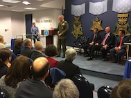 Marine Corps Gen. Joe Dunford, chairman of the Joint Chiefs of Staff, thanks the recipients of the 2016 Newman’s Own Awards at the Pentagon’s Hall of Heroes, Sept. 29, 2016. Five organizations received more than $200,000 in awards for providing unique opportunities for military personnel, their families and veterans. DoD photo by Jim Garamone