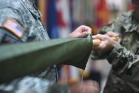 Leadership from the 2nd Mobilization Support Group, 85th Support Command, case their colors during an inactivation ceremony held at the 85th SPT CMD's headquarters, September 24,2016. The 85th SPT CMD's 1st Mobilization Support Group was also inactivated alongside 2nd MSG. The MSGs played an integral role in ensuring the preparation and readiness of soldiers deploying overseas and then redeploying back home.
(Photo by Sgt. Aaron Berogan)