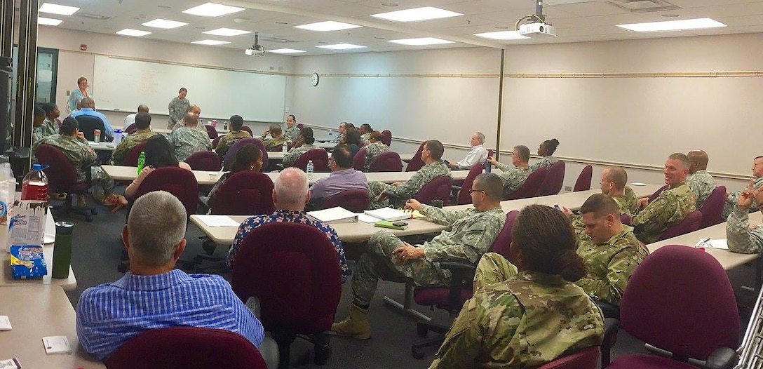 Full time staff members assigned to the 85th Support Command hold a discussion, at the command headquarters, to help reduce the stigma associated with seeking help, September 29, 2016. The purpose of the discussion was also to encourage leaders to connect with and reach out to fellow service members; review resources available to soldiers, DA Civilians, and their families; and identify stressors and high-risk behaviors that can lead to psychological distress and suicide.
(Photo by Mr. Anthony L. Taylor)