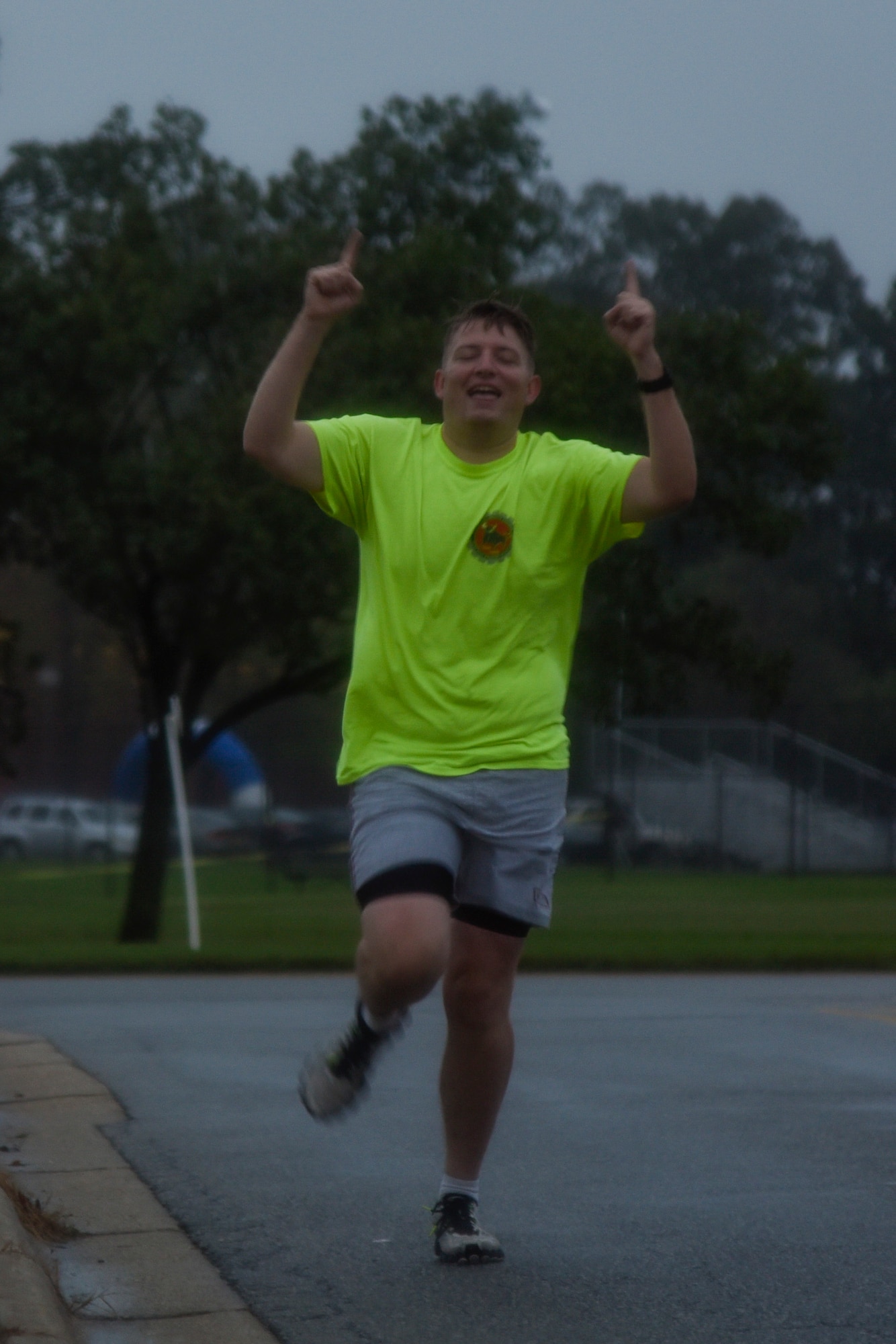 Staff Sgt. Luke Postma, 11th Civil Engineering Squadron water and fuel system maintenance craftsman, runs in the National Preparedness Month 5K on Joint Base Andrews, Md. NPM is a period to teach JBA members the ways to be prepared for real world disasters.  (U.S. Air Force photo by Airman 1st Class Valentina Lopez)