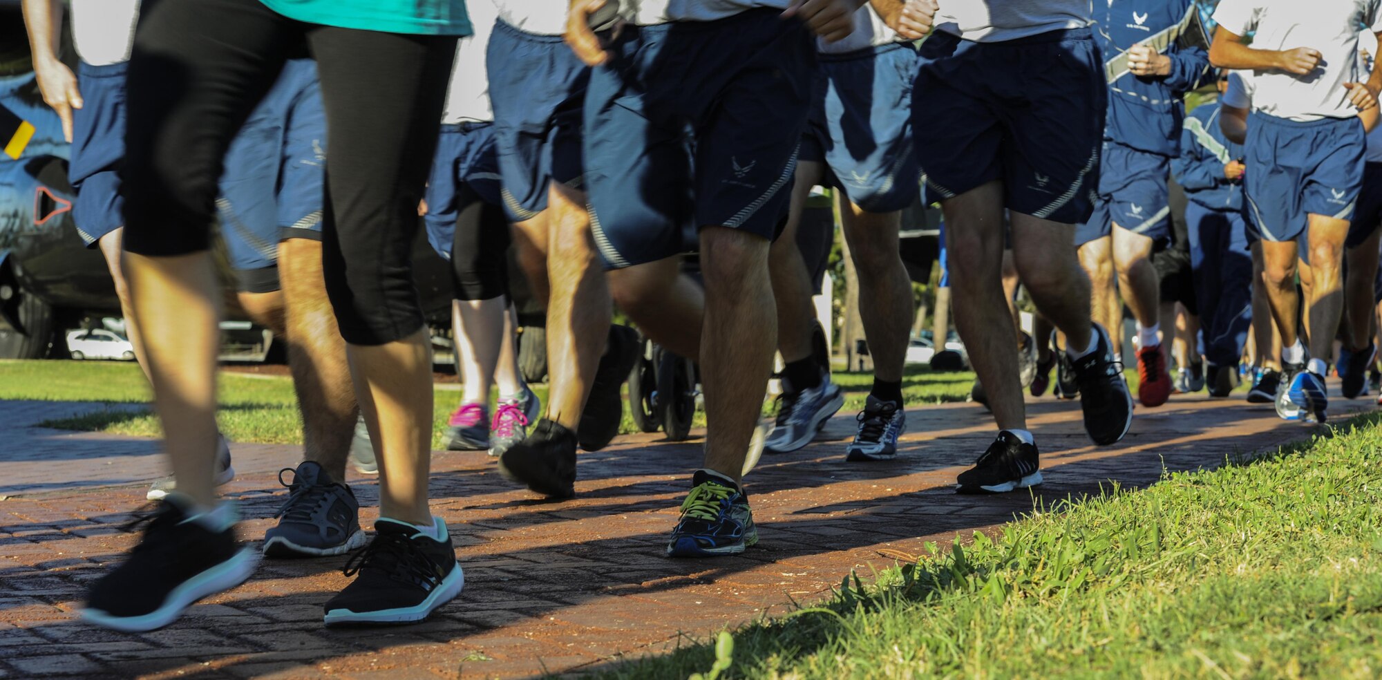 Air Commandos begin the Green Dot 5K run at Hurlburt Field, Fla., Sept. 30, 2016. The Green Dot 5k run was used to raise awareness about interpersonal violence within relationships and the workplace. (U.S. Air Force photo by Airman 1st Class Isaac O. Guest IV)