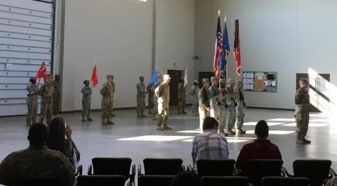 Battalion and Company Leadership stand ready before the Activation Ceremony of the 769th Brigade Engineer Battalion on 25 September 2016 at the 769th BEB armory, Armed Forces Reserve Center in Baton Rouge, LA.  Both MG Wehr and MG Barry Keeling (LANG) spoke at the ceremony