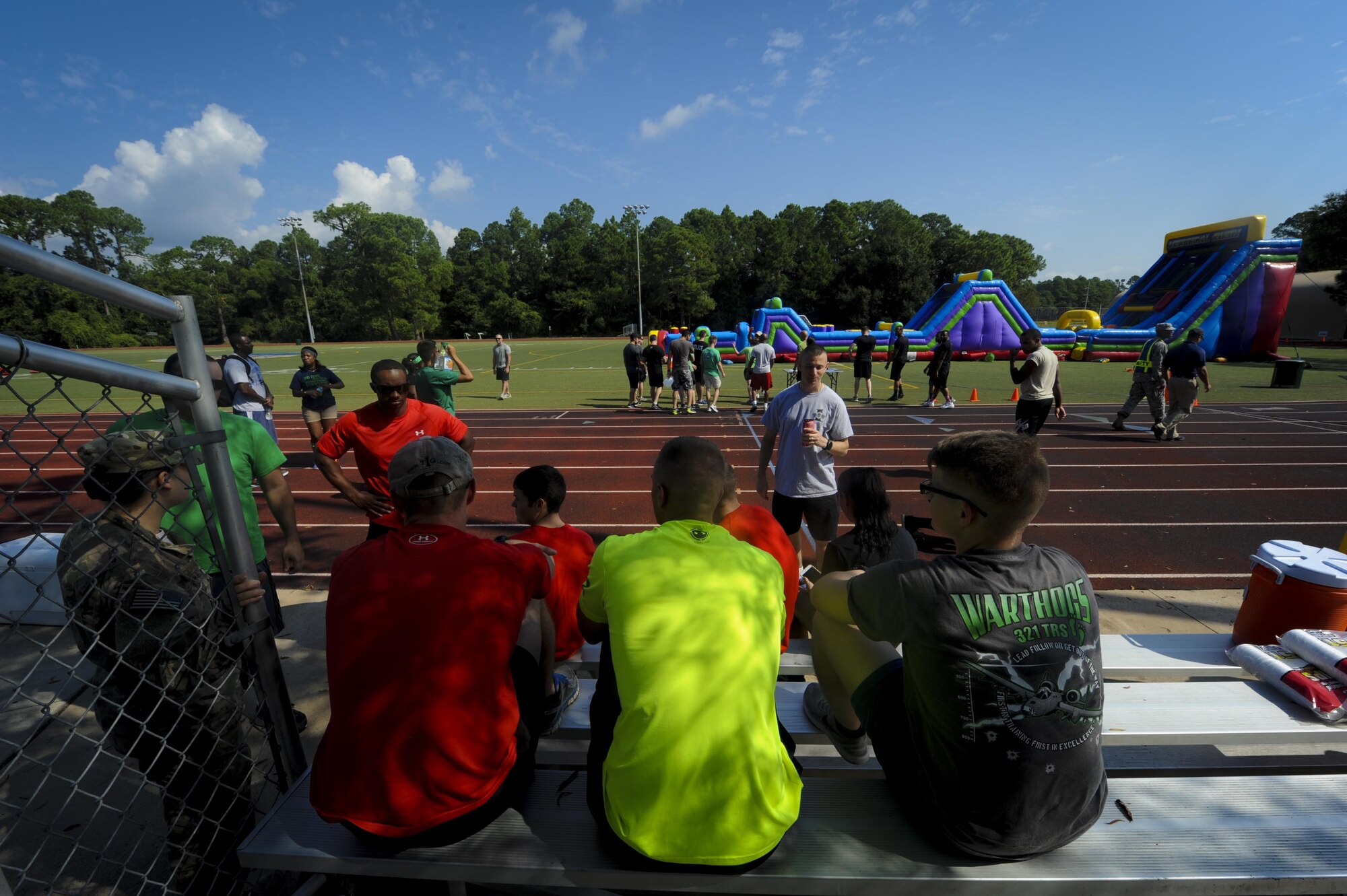 Air Commandos participate in the Green Dot Olympics at Hurlburt Field, Fla., Sept. 28, 2016. The event was held to raise awareness about the Green Dot initiative, a program designed to teach principles on reducing violence in a given community. (U.S. Air Force photo by Airman Dennis Spain)