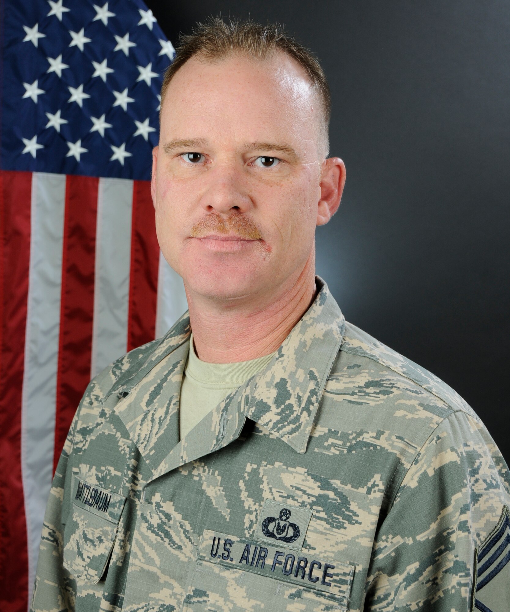 Portrait of U.S. Air Force Chief Master Sgt. John Quattlebaum, the superintendent of aircrew flight equipment assigned to the 169th Operation Support Squadron, at McEntire Joint National Guard Base, S.C., Sept. 30, 2016. (U.S. Air National Guard photo by Airman 1st Class Megan Floyd)