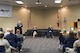 Col. Stanley L. Stefancic III speaks during the 188th Intelligence, Surveillance and Reconnaissance Group change of command ceremony March 1, 2017 at Ebbing Air National Guard Base, Fort Smith, Ark. Stefancic spoke about the ISRG’s past and future and how the two missions would move to the next level.  (U.S. Air National Guard photo by Senior Airman Matthew Matlock) 