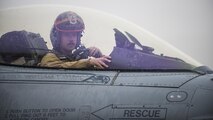 Lt. Col. Craig Andrle, 79th Expeditionary Fighter Squadron commander, taxis after a combat sortie March 20, 2017 at Bagram Airfield, Afghanistan. The 79th EFS provides counterterrorism to support a successful train, advise, assist mission in Afghanistan. (U.S. Air Force photo by Staff Sgt. Katherine Spessa)