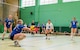 Capt. Abby Hall, a program manager and director's action group chief at the Air Force Life Cycle Management Center, Wright-Patterson Air Force Base, Ohio, digs to set up a shot for her teammates. Hall is an outside hitter for the All-Air Force Volleyball Team and is April's U.S. Air Force Athlete in Focus. (Courtesy photo)