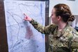 Meet Spc. McTimmonds! Spc. Tara M. McTimmonds, a geospatial engineer with Headquarters and Headquarters Company, 301st Maneuver Enhancement Brigade, identifies a location on a map of Yakima Training Center (YTC), at Joint Base Lewis-McChord, Washington, February 12, 2017. Geospatial engineers produce the maps that will support the commander’s next mission, and are a vital component of the Army, Army Reserve, and Total Force (U.S. Army Reserve photo by Spc. Sean Harding/Released).