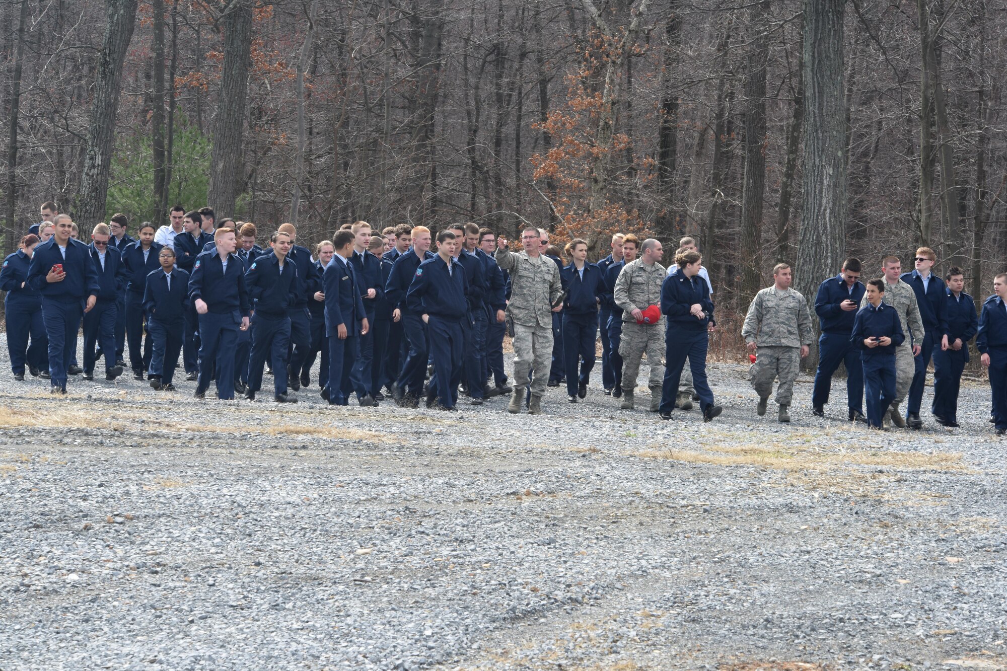 Central York School District and Coatesville Area School District Air Force Junior Reserve Officer Training Corps cadets observe 148th Air Support Operation Squadron joint terminal attack controllers, call-in A-10 Thunderbolt aircraft at the Bollen Air-to-Ground Weapons Range Complex, Fort Indiantown Gap, Annville, Pennsylvania, March 30, 2017. Airmen of the 193rd Regional Support Group gave the cadets a tour of both Army and Air Force facilities at Ft. Indiantown Gap  (U.S. Air National Guard Photo by Master Sgt. Culeen Shaffer/Released)