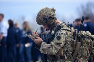 Central York School District and Coatesville Area School District Air Force Junior Reserve Officer Training Corps cadets observe 148th Air Support Operation Squadron joint terminal attack controllers, call-in A-10 Thunderbolt aircraft at the Bollen Air-to-Ground Weapons Range Complex, Fort Indiantown Gap, Annville, Pennsylvania, March 30, 2017. Airmen of the 193rd Regional Support Group gave the cadets a tour of both Army and Air Force facilities at Ft. Indiantown Gap  (U.S. Air National Guard Photo by Master Sgt. Culeen Shaffer/Released)