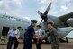 U.S. Air Force Lt. Col. James McFarland, exercise director for the U.S. Air Force greets Royal Thai air force (RTAF) Air Chief Mashal Surasak Toongtong, Chief of the Air Staff for the RTAF during his arrival to the closing ceremony for Cope Tiger 17 at Korat Royal Thai Air Force Base, Thailand, March 31, 2017. The annual multilateral exercise is aimed at improving combined combat readiness and interoperability between the Republic of Singapore air force, Royal Thai air force, and U.S. Air Force, while concurrently enhancing the three nations' military relations.  (U.S. Air Force photo by Staff Sgt. Kamaile Chan)