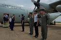 Royal Thai air force (RTAF) Air Chief Mashal Surasak Toongtong, Chief of the Air Staff for the RTAF, Republic of Singapore air force (RSAF) Maj. Gen. Mervyn Tan Wei Ming, Chief of the Air Force for the RSAF and U.S. Air Force Maj. Gen. James Eifert, Air National Guard assistant to the Commander, Pacific Air Forces are greeting by Cope Tiger exercise directors after arriving for the closing ceremony for Cope Tiger 17 at Korat Royal Thai Air Force Base, Thailand, March 31, 2017. The annual multilateral exercise is aimed at improving combined combat readiness and interoperability between the Republic of Singapore air force, Royal Thai air force, and U.S. Air Force, while concurrently enhancing the three nations&#39; military relations.  (U.S. Air Force photo by Staff Sgt. Kamaile Chan)