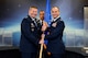 Gen. Robin Rand, commander of Air Force Global Command, passes the guidon to Col. Mark Jablow, incoming Nuclear Command, Control and Communications Center during an activation of command ceremony at Barksdale Air Force Base, La., April 3, 2017. The U.S. Air Force Nuclear Command, Control and Communication Center streamlines the management of approximately 62 different systems and forms a single NC3 point of contact and advocate for the entire Air Force. (U.S. Air Force Photo/Senior Airman Mozer O. Da Cunha)