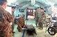 U.S. Air Force Capt. Christopher Novack, an aeromedical evacuation liaison officer with the 379th Expeditionary Aeromedical Evacuation Squadron, teaches litter carry training at Baghdad Diplomatic Support Center, Baghdad, Iraq, March 26, 2017. Liaison officers with the 379th EAES at Al Udeid Air Base, Qatar, instructed patient movement procedures to U.S. Navy medical personnel.  (Courtesy photo)