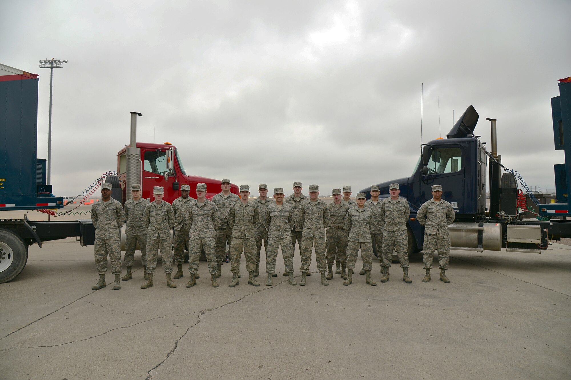 Airmen from the 341st Missile Maintenance Squadron Periodic Maintenance Team pose for a group photo March 29, 2016, at Malmstrom Air Force Base, Mont. The 341st MMXS PMT is one of many teams that contributed toward the 341st Maintenance Group 2016 Air Force Maintenance Effectiveness Award. (U.S. Air Force photo/Airman First Class Daniel Brosam)