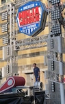 Capt. Rommel Camangeg preparing to begin his first round on the American Ninja Warrior obstacle course. 