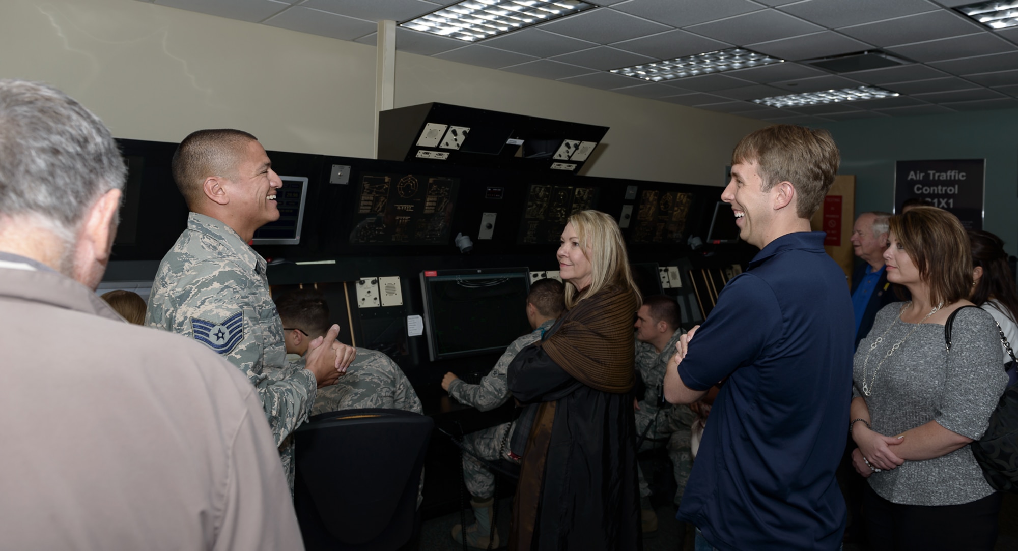 Tech Sgt. Hugh Cross, 334th Training Squadron instructor, briefs 81st Training Wing honorary commanders on the function of the Radar Performance Training Lab at Cody Hall, Mar. 30, 2017, on Keesler Air Force Base, Miss. The visit highlighted the training mission of the 81st Training Group for 81st TRW honorary commanders. (U.S. Air Force photo by Andre’ Askew)     