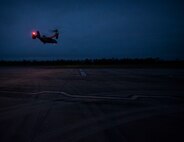 A CV-22 Osprey approaches the Landing Helicopter Deck at Duke Field, Fla., April 3, 2017. The LHD will serve as part of the aircraft carrier qualification, decreasing the amount of time 8th Special Operations Squadron and 8th Aircraft Maintenance Unit personnel spend off station to fulfill the requirement. Additionally, the LHD has the potential to save the Air Force $2.2 million annually. (U.S. Air Force photo by Senior Airman Krystal M. Garrett)