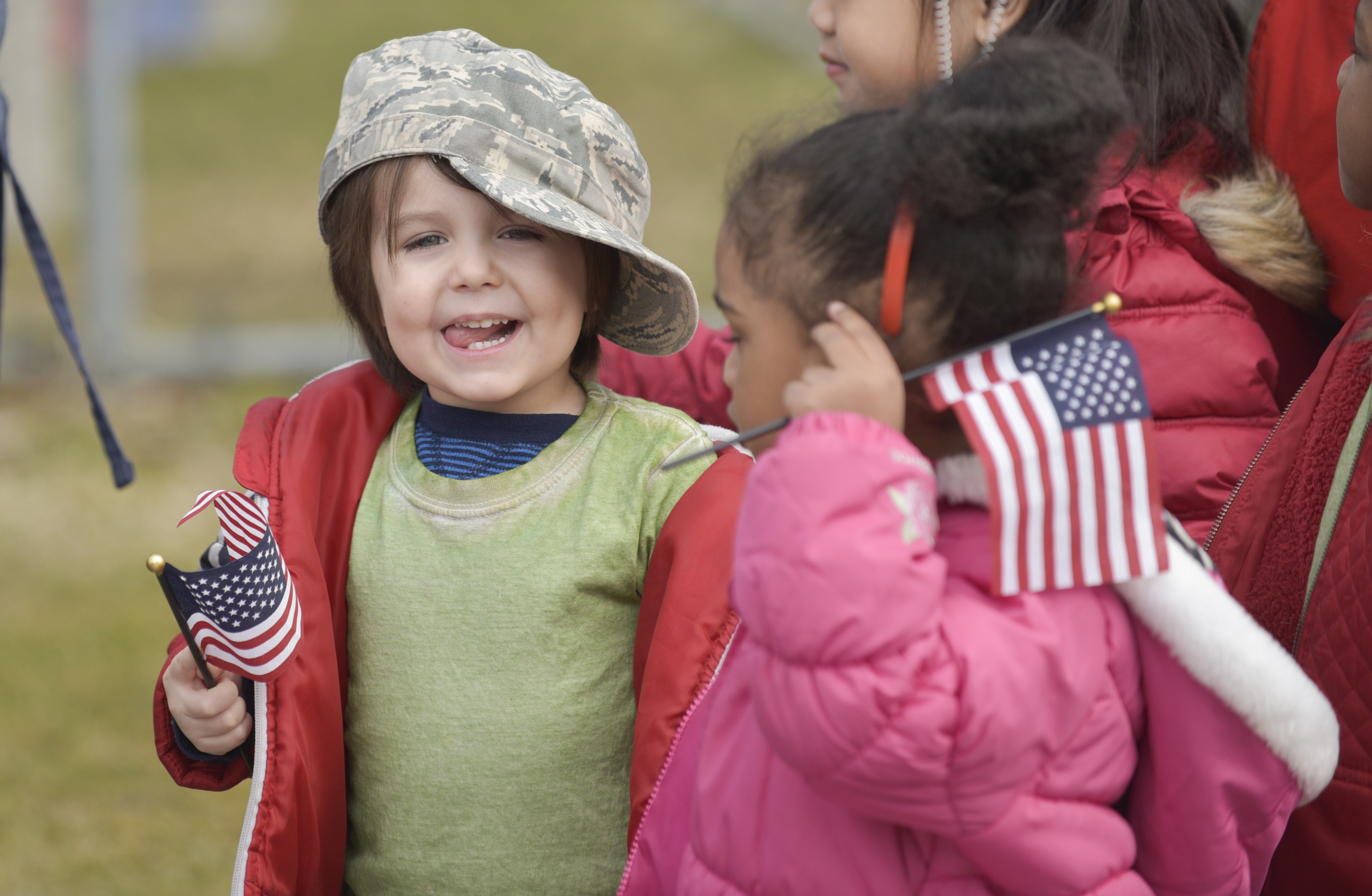 Children with American Flags