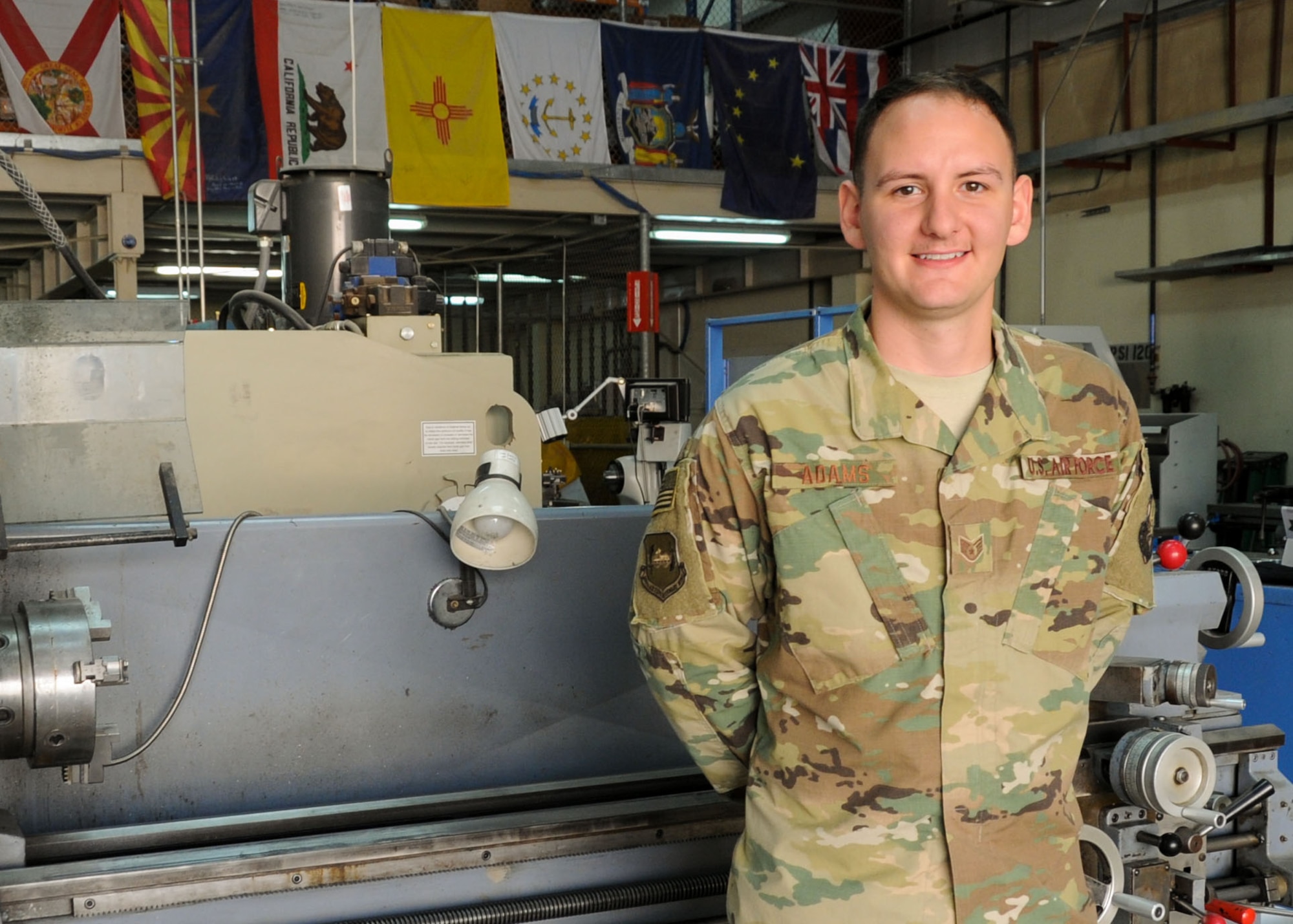 This week’s Rock Solid Warrior is Staff Sgt. Eric Adams, a 386th Expeditionary Maintenance Squadron quality assurance inspector. He is deployed from Kadena Air Force Base, Japan. The Rock Solid Warrior program is a way to recognize and spotlight the Airmen of the 386th Air Expeditionary Wing for their positive impact and commitment to the mission. (U.S. Air Force photo/Tech. Sgt. Kenny McCann)

