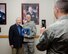 Retired Chief Master Sgt. Robert Gaylor poses for a photo with Master Sgt. Anthony Foremski, a budget analyst with the Air Force Installation and Mission Support Center, during his visit at Joint Base San Antonio-Lackland, March 30, 2017. Gaylor was the fifth Chief Master Sergeant of the Air Force serving from 1977-1979. Now at age 86, Gaylor continues to visit Airmen across the Air Force. (U.S. Air Force photo by Malcolm McClendon)