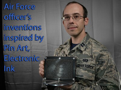 Capt. Daniel Stambovsky, a physicist assigned to the 32nd Intelligence Squadron at Fort Meade, Maryland, recently received notification that two of patents from his previous assignment at the Air Force Research Laboratory in Rome, New York, have been processed and approved: the “Actuated Pin Antenna Reflector” and the “Radio Frequency Emissive Display Antenna and System for Controlling.” (U.S. Air Force graphic/Staff Sgt. AJ Hyatt)