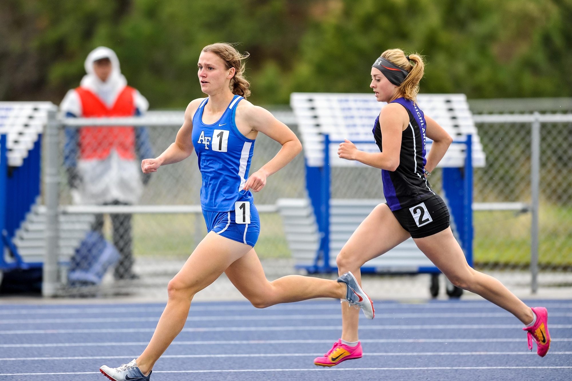 Second Lt. Rebecca Esselstein (left), a 2015 graduate of the U.S. Air Force Academy and former track and field star at the school, is now a Rhodes scholar pursuing a doctorate in astrophysics at the University of Oxford, UK. (U.S. Air Force photo/Liz Copan)