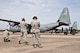 A competition team from the 96th Aerial Port Squadron practices an Engines Running On-Load/Off-Load (ERO) of a C-130J Super Hercules during the Unit Training Assembly (UTA) weekend April 2, 2017, at Little Rock Air Force Base, Ark. The team will be competing in this year’s Port Dawg Challenge, which includes tests of speed, safety and accuracy in an assortment of situations common to aerial porters. (U.S. Air Force photo by Master Sgt. Jeff Walston/Released)