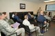 U.S. Air Force Reserve Tech Sgt. Robert Porras, customer service supervisor, 913th Force Support Squadron, conducts a briefing for 913th Airlift Group newcomers during the Unit Training Assembly weekend April 1, 2017, at Little Rock Air Force Base, Ark. All newcomers receive an orientation that covers rules and regulations, expectations and where members can go for work related assistance. (U.S. Air Force photo by Master Sgt. Jeff Walston/Released)