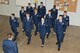 U.S. Air Force Reserve Maj. Jeff Haynes, operations officer, 96th Aerial Port Squadron, commands the opening of ranks during a uniform inspection April 1, 2017, at Little Rock Air Force Base, Ark. Periodic uniform inspections ensure Airmen have up-to-date uniforms and ribbons. (U.S. Air Force photo by Master Sgt. Jeff Walston/Released)