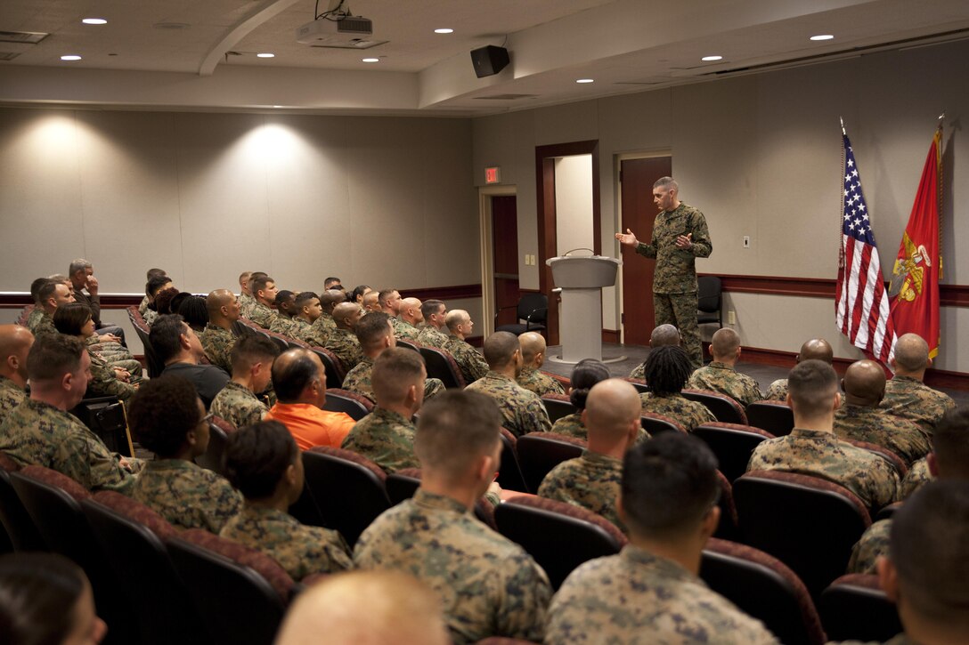 BGen Bohm Visits Camp Johnson