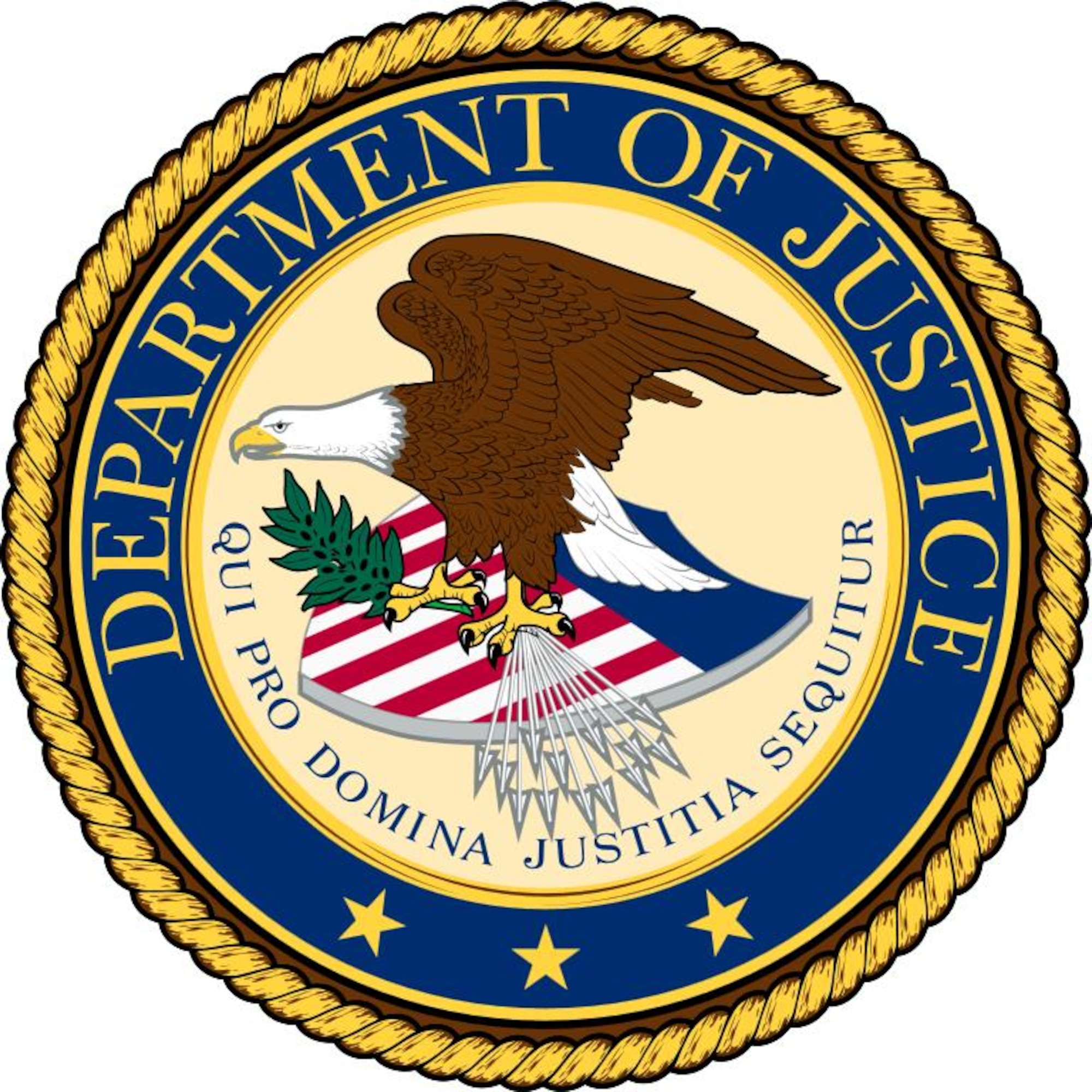 The U.S. Department of Justice selected three Air Force Office of Special Investigations Special Agents for awards to recognize their stellar efforts supporting the DoJ mission (U.S. Dept. of Justice graphic)