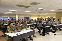 Observer coach/trainers assigned to the Army Reserve’s 3/335th Training Support Battalion pre-pare to conduct a briefing after arriving to Fort Hood, Texas for a mobilization there, March 27, 2017. The 3/335th TSBn recently arrived to Fort Hood for a one-year mobilization to train Army Reserve and National Guard units for overseas deployments in support of operational needs of the Army and our joint partners.
(U.S. Army photo by Sgt. Aaron Berogan)
