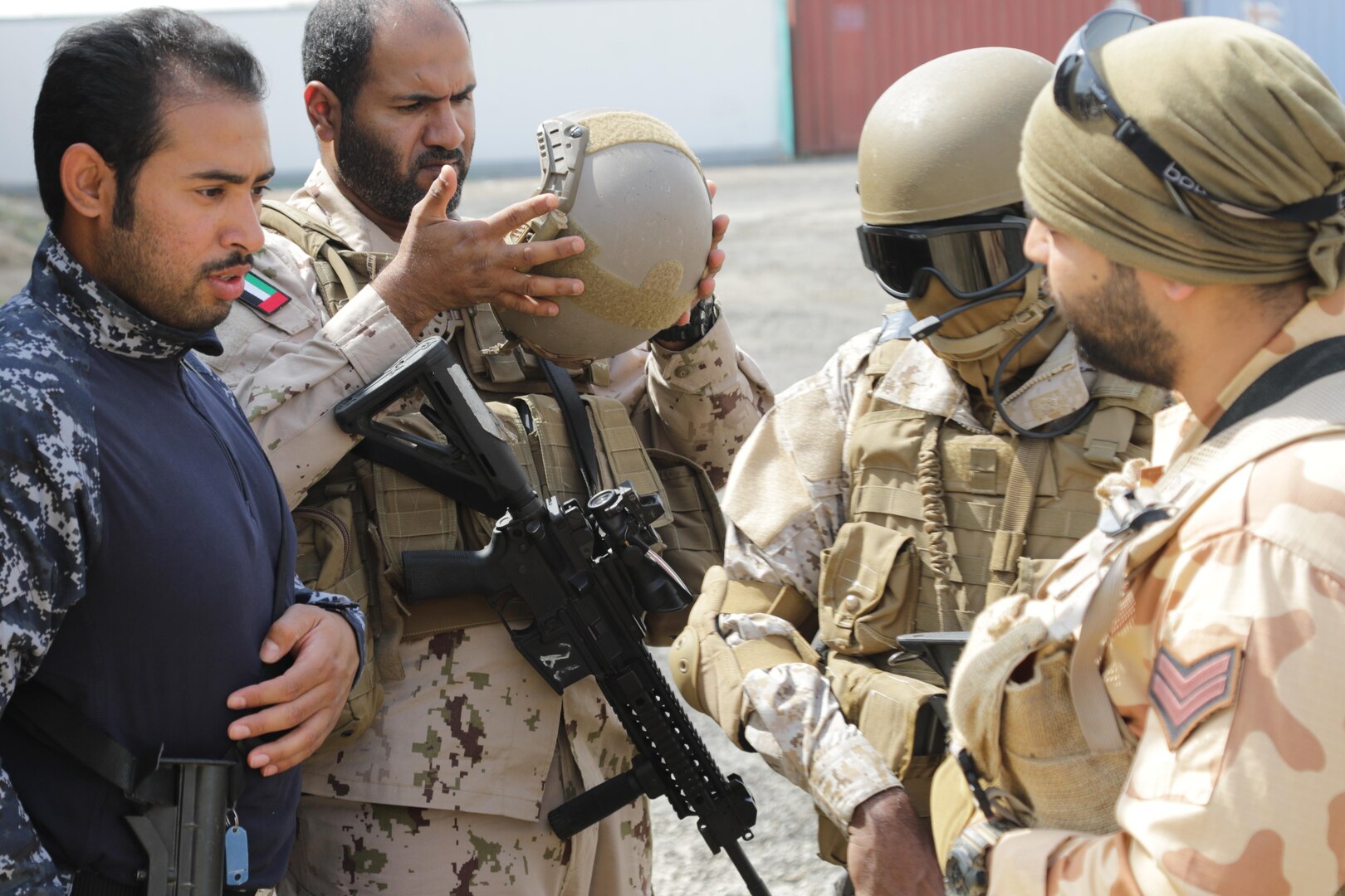 Civilian and military personnel from Kuwait, Qatar, Saudi Arabia and the U.S. conduct counterterrorism drills, search and rescue operations and responded to a mock vehicle explosion as part of exercise Eagle Resolve 2017, March 28, 2017, in Kuwait. The training exercises participant’s ability to respond as a combined joint task force headquarters staff. Exercise Eagle Resolve is the premier U.S. multilateral exercise within the Arabian Peninsula. Since 1999, Eagle Resolve has become the leading engagement between the U.S. and Gulf Cooperation Council nations to collectively address the regional challenges associated with asymmetric warfare in a low-risk setting.