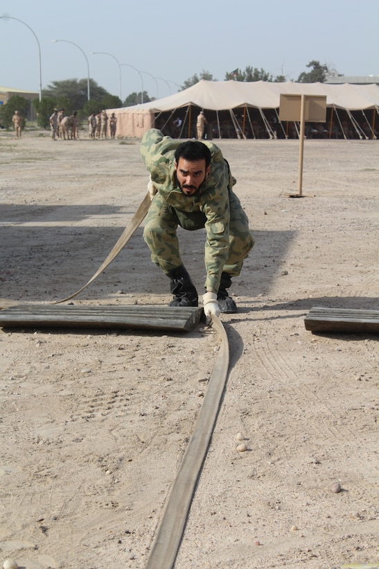 Civilian and military personnel from Gulf Cooperation Council nations and the U.S. conduct chemical, biological, radiological, and nuclear response training as part of exercise Eagle Resolve 17, April 02, 2017, in Kuwait. In this hypothetical scenario, munitions loaded with a mustard gas chemical agent landed near a mosque resulting in 5-10 casualties. After detecting and identifying the chemical agent, response personnel deployed, triaged, evacuated and treated casualties, and secured the area. The exercise tests participant's ability to respond as a combined joint task force. Exercise Eagle Resolve is the premier U.S. multilateral exercise within the Arabian Peninsula. Since 1999, Eagle Resolve has become the leading engagement between the U.S. and Gulf Cooperation Council nations to collectively address the regional challenges associated with asymmetric warfare in a low-risk setting. (Photo by U.S. Army Staff Sgt. Francis O’Brien)