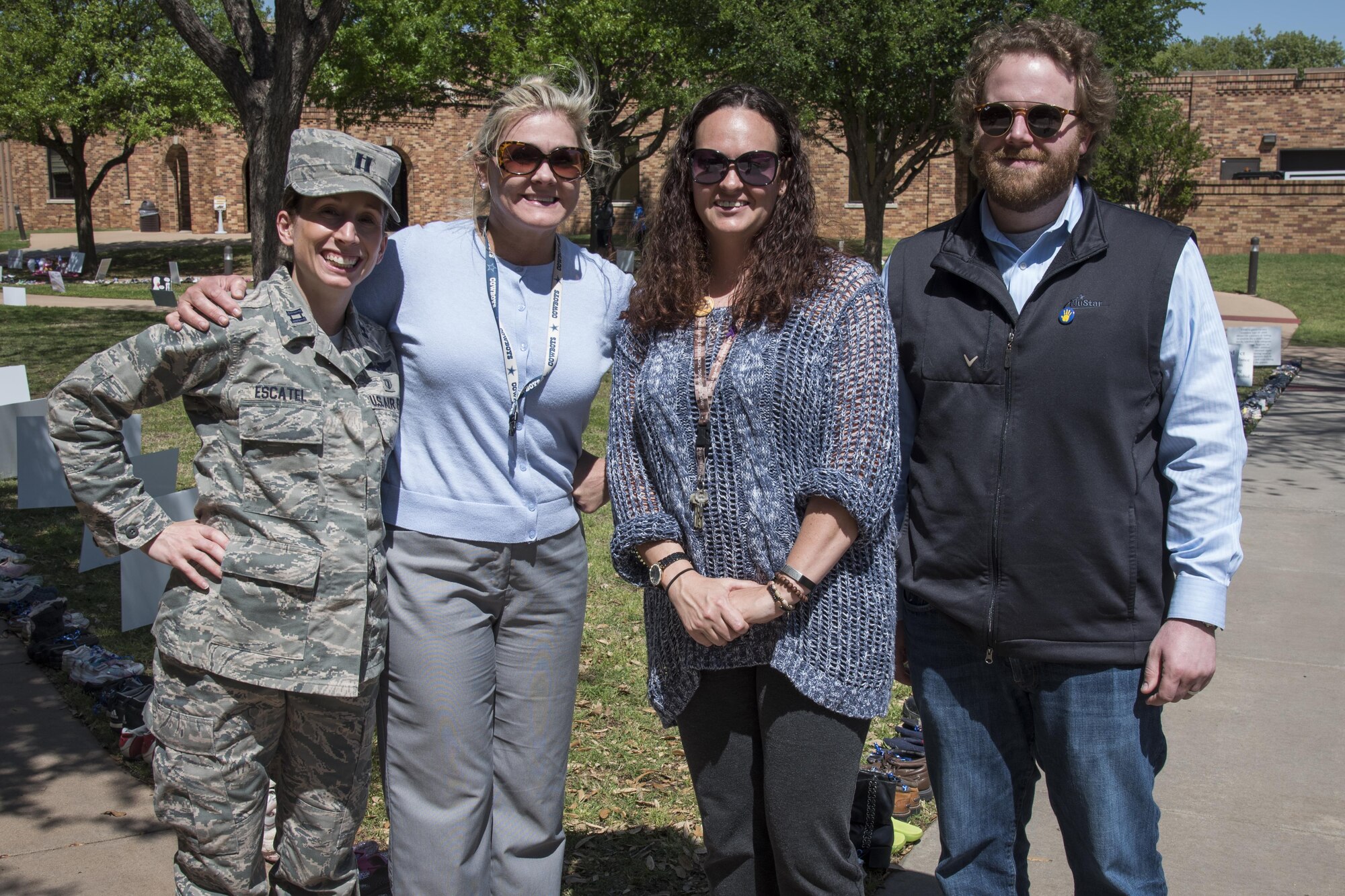 Sheppard’s Family Advocacy staff helps facilitate the annual Walk of Knowledge April 4, 2017, at Midwestern State University in the spirit of Child Abuse Prevention Month. The event aims to raise awareness and educate the community on strategies for preventing child abuse. (U.S. Air Force photo by 2nd Lt. Jacqueline Jastrzebski)