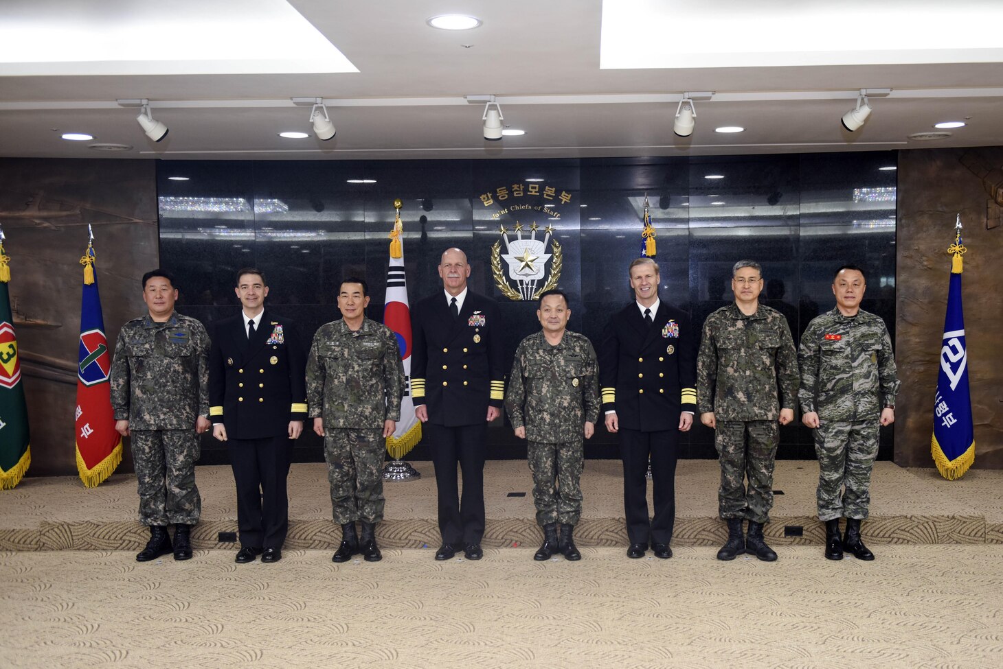 (April 5, 2017) Adm. Scott Swift, commander of U.S. Pacific Fleet, speaks to Republic of Korea (ROK) and U.S. Sailors during a combined all-hands call in Busan, the new home of the U.S. Navy in Korea. This is Swift's third visit to the peninsula since assuming command of Pacific Fleet. During this visit, Swift will meet with military and civilian leaders to reaffirm his commitment to the ROK and U.S. alliance.