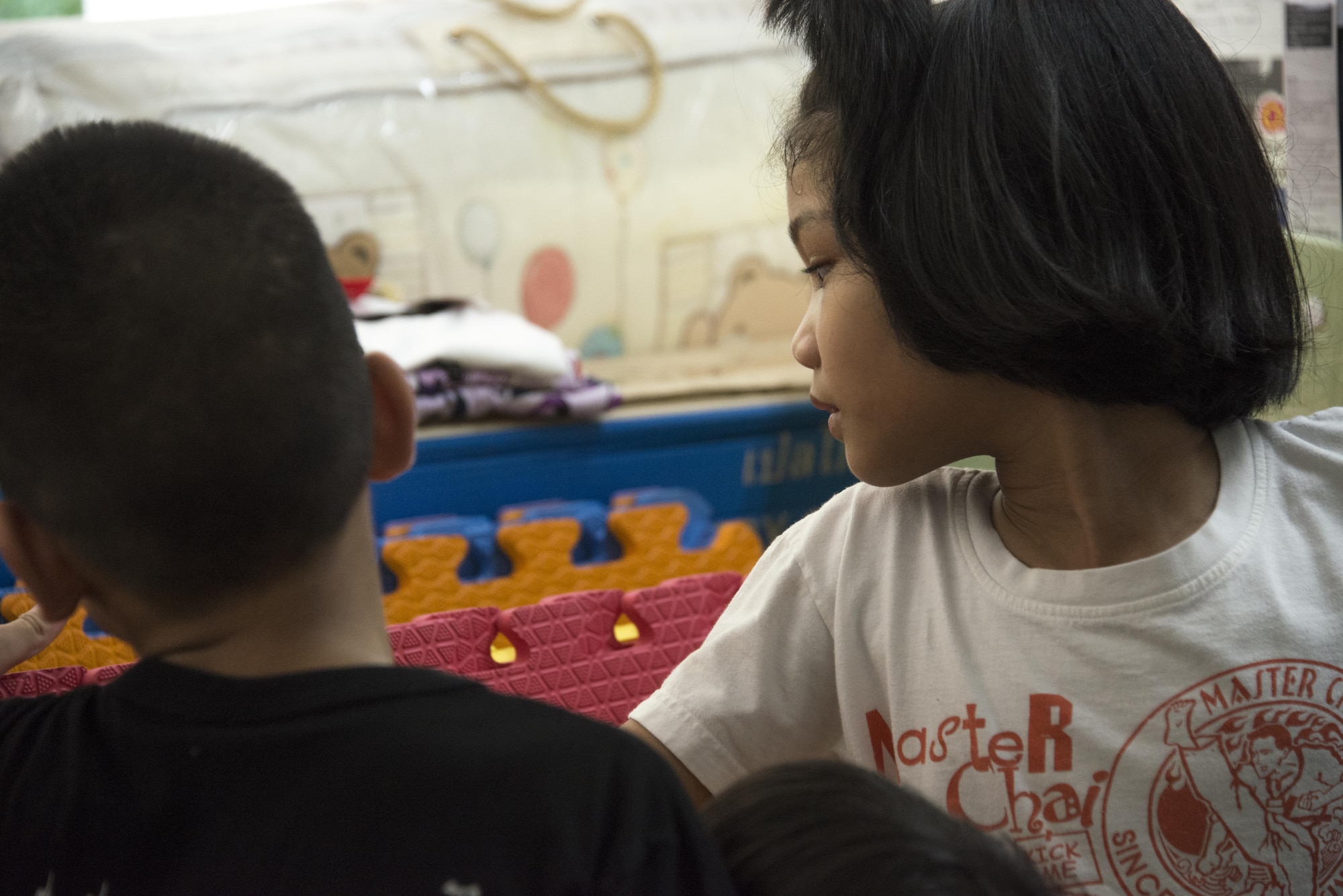 Members of the 353rd Special Operations Group hosted three community relation events with private, non-profit orphanages in Bangkok, Thailand, March 11-12, 2017. Over $15,000 worth of goods to include computers, appliances, cribs, clothes and food were donated to support the children’s development. (U.S. Air Force photo by Capt. Jessica Tait)