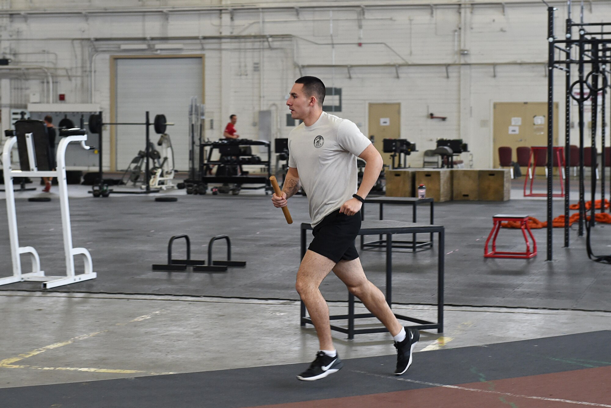 Members of the 3rd Air Support Operations Squadron participate in the annual 24-hour run challenge in Hangar 5 at Joint Base Elmendorf-Richardson, Alaska, March 30, 2017. During the challenge, at least one tactical air control party member ran at any point during the 24 hours. The TACP Airmen also passed a baton listing the names of fallen TACP Airmen to ensure those who made the ultimate sacrifice are never forgotten. 
